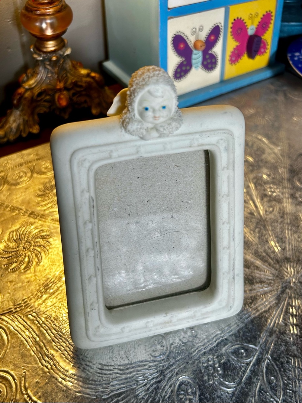 Department 56 Snowbabies "You're My Snowbaby" Picture Frame with Small Angel Fig